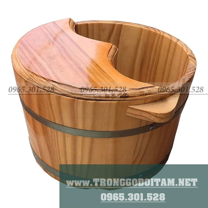 CHẬU GỖ NGÂM CHÂN CÓ NẮP