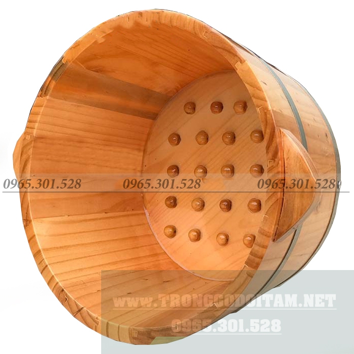 CHẬU GỖ NGÂM CHÂN HẠT MASSAGE GỖ THÔNG NHẬT
