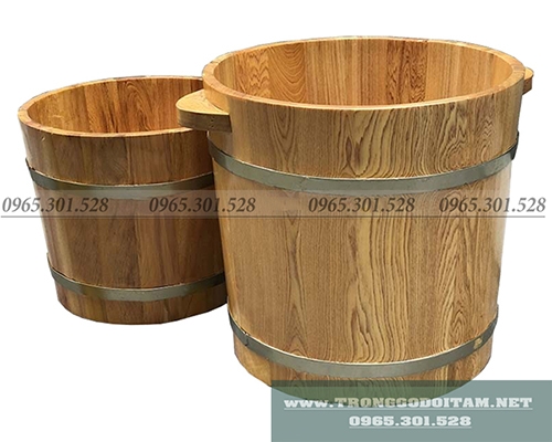 CHẬU NGÂM CHÂN GỖ PƠ MU CỠ LỚN