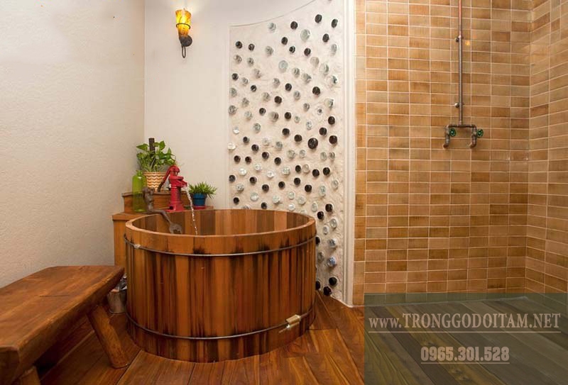 BỒN TẮM GỖ KIỂU NHẬT