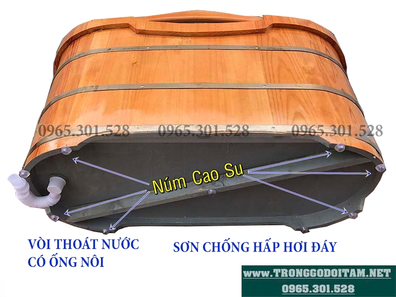 đáy bồn tắm gỗ dáng nằm