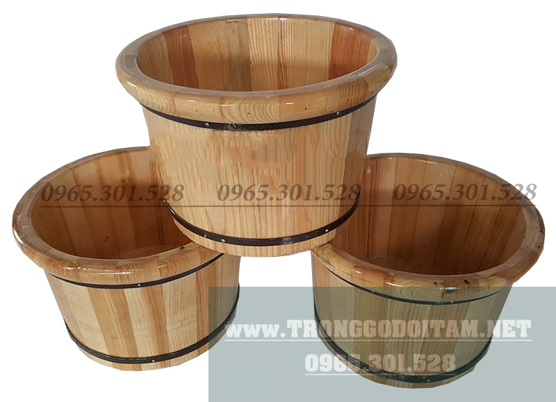 CHẬU NGÂM CHÂN GỖ SỒI