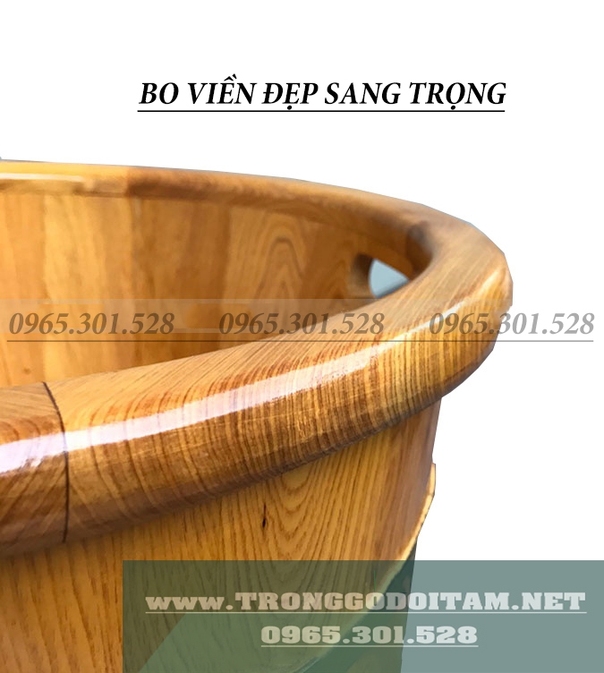 chậu gỗ pơ mu bo viền