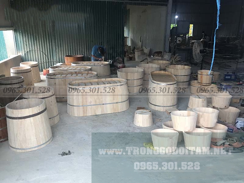 xưởng sản xuất bồn tắm gỗ