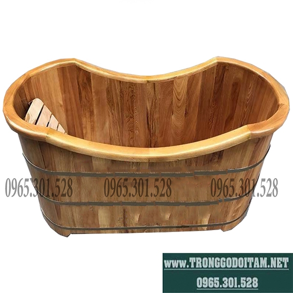 thùng tắm gỗ pơmu bo viền cao cấp