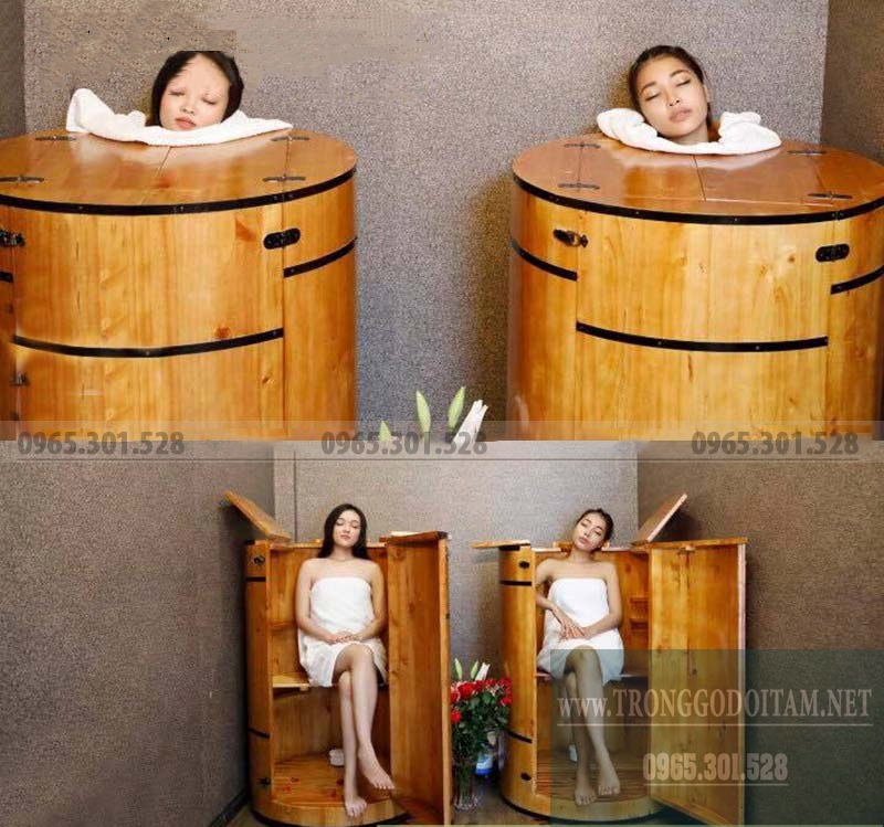 thùng xông hơi bằng gỗ
