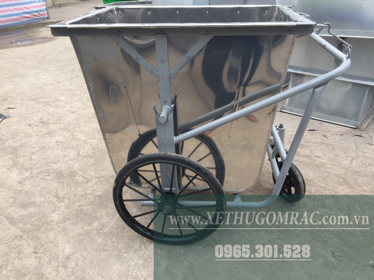 XE GOM RÁC 500 LÍT INOX