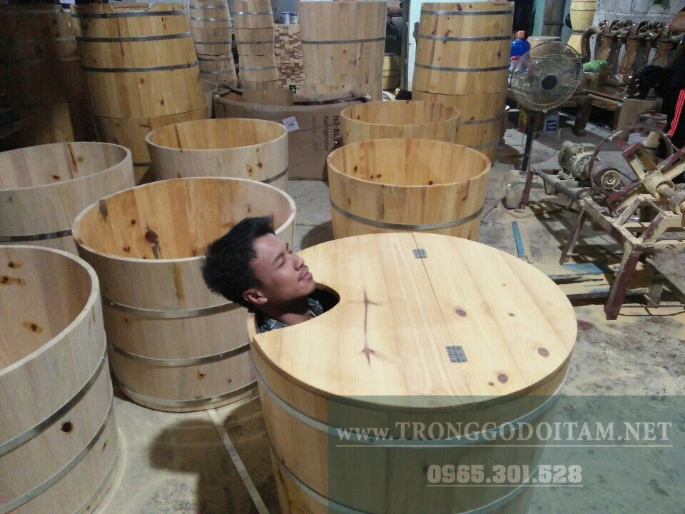 xưởng sản xuất bồn tắm gỗ dáng tròn