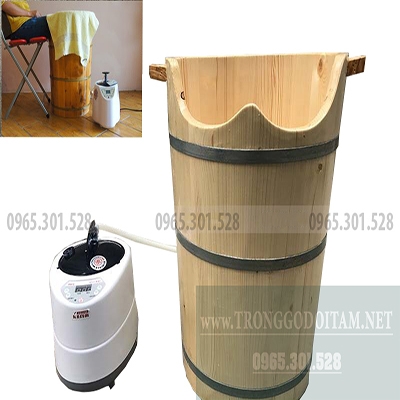 THÙNG GỖ XÔNG HƠI CHÂN GỖ THÔNG