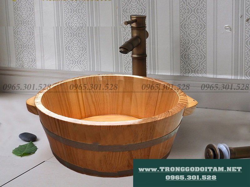 Bồn gỗ rửa mặt, bán Lavabo bằng gỗ Thông