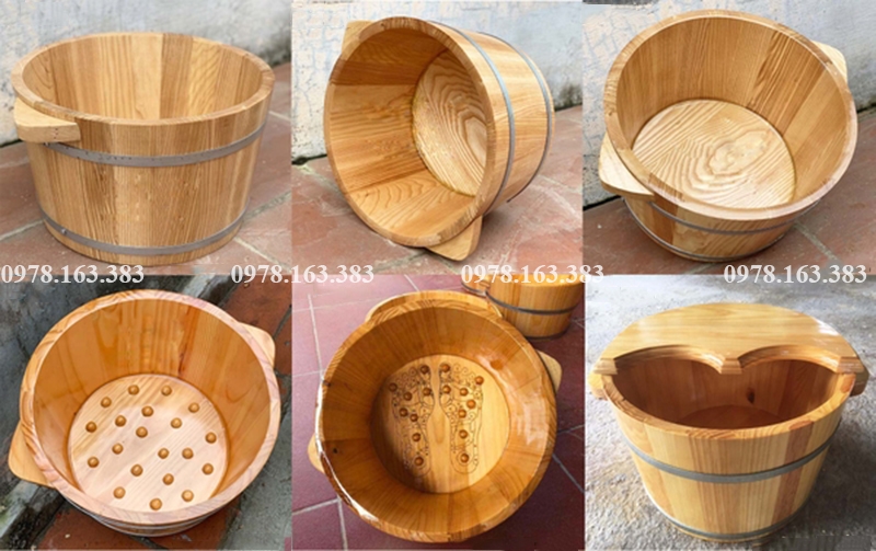 chậu ngâm chân gỗ sồi