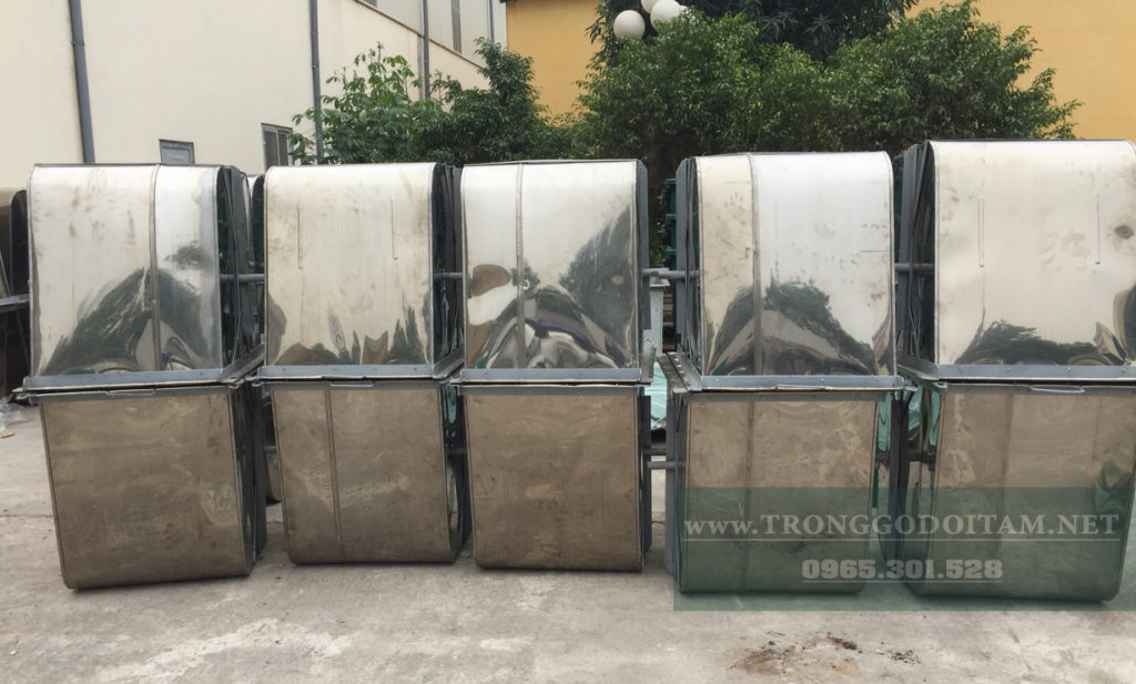 đại lý xe gom rác 500l inox