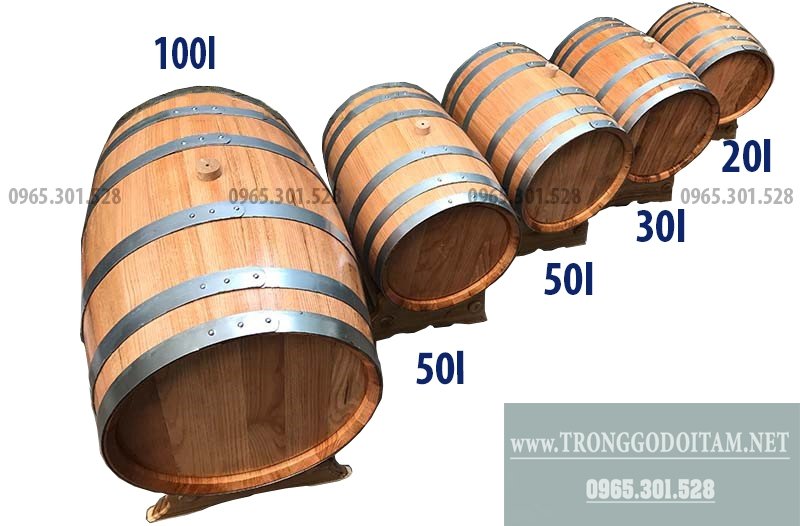 Đóng thùng ngâm rượu bằng gỗ sồi mỹ 100%