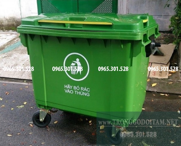 giá thùng rác nhựa 600 lít