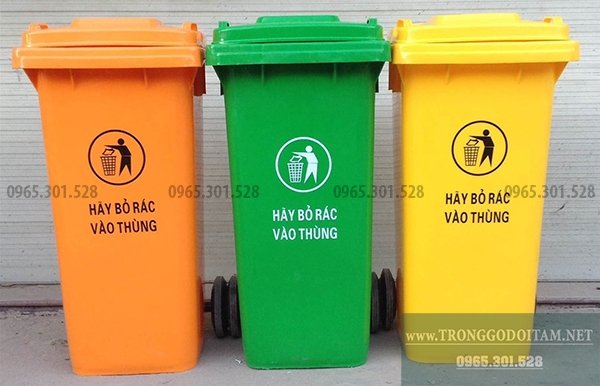 mua thùng rác nhựa, đầy đủ các màu