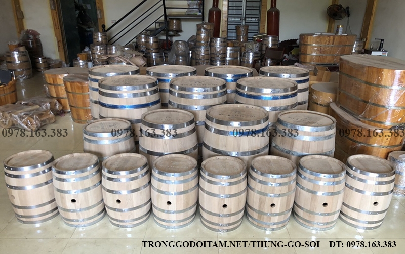 thùng gỗ sồi để mộc