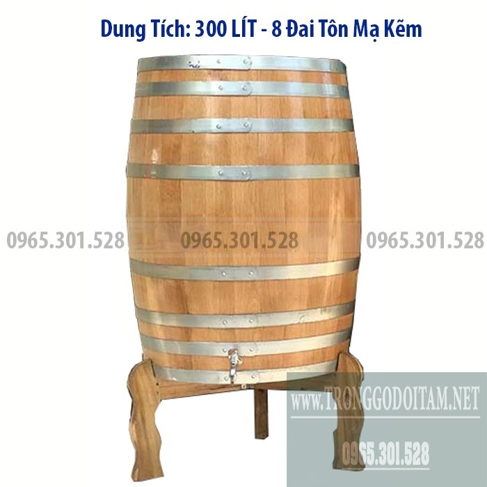 Bán thùng gỗ sồi ngâm rượu 300l