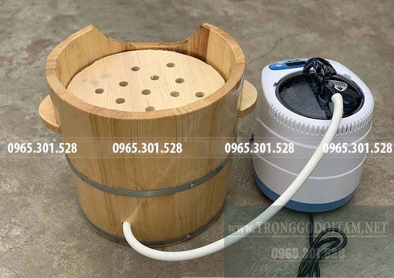 Chậu gỗ xông hơi da đầu, chậu xông hơi mặt