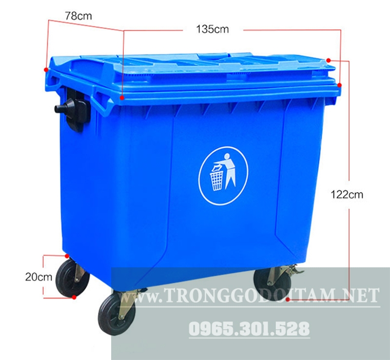 thùng rác nhựa 660 lít giá rẻ