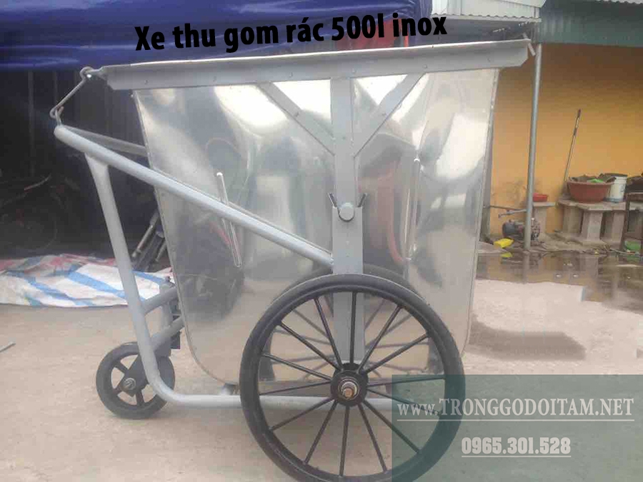 xe thu gom rác 500l inox