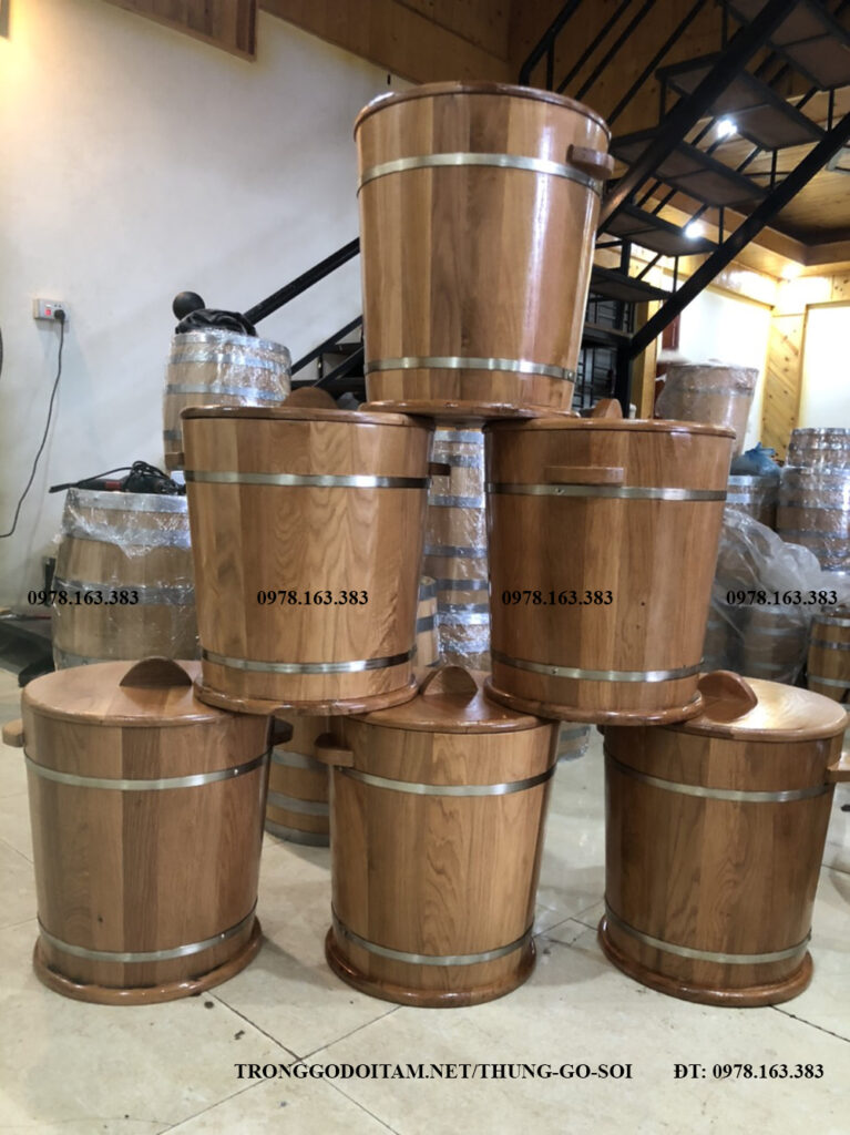 thùng đựng gạo bằng gỗ