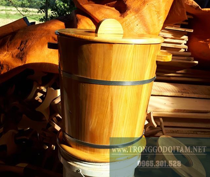 bán thùng gỗ đựng gạo loại đẹp