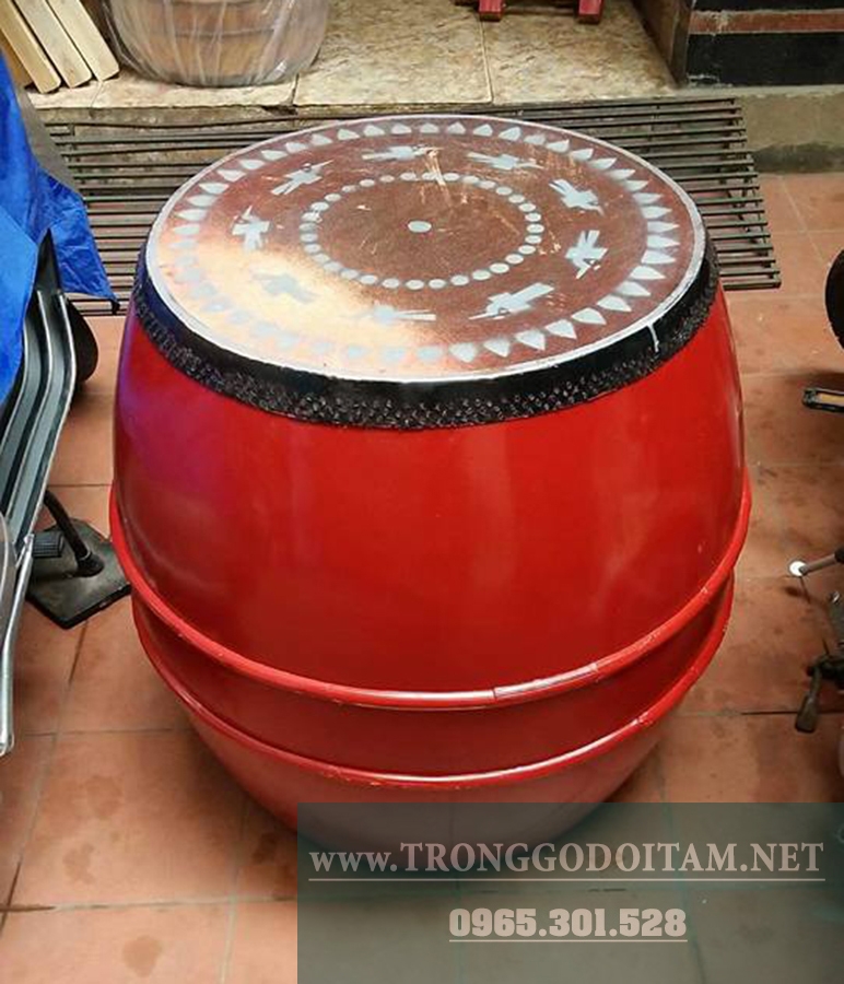 trống cổ vũ bóng đá gỗ mít da trâu
