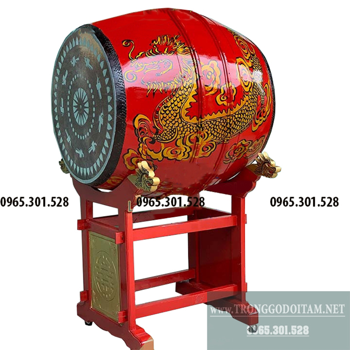 BÁN TRỐNG CHÙA MẶT 80CM THÂN VẼ RỒNG