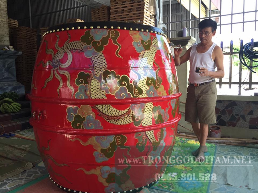 vẽ mặt rồng phượng cho trống chùa tùy theo mẫu hoặc theo ý khách hàng