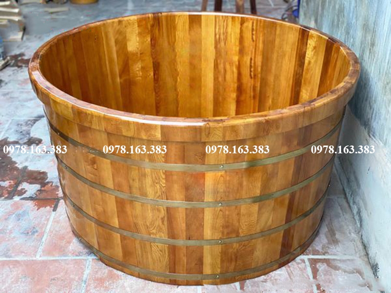 bồn tăm gỗ 2 người hình tròn