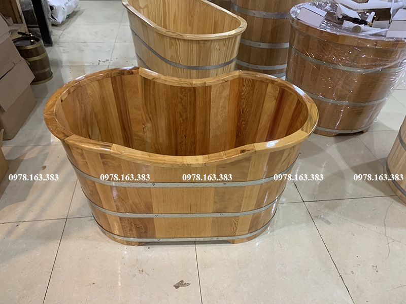 bồn tắm thuốc gỗ pơ mu dáng dài