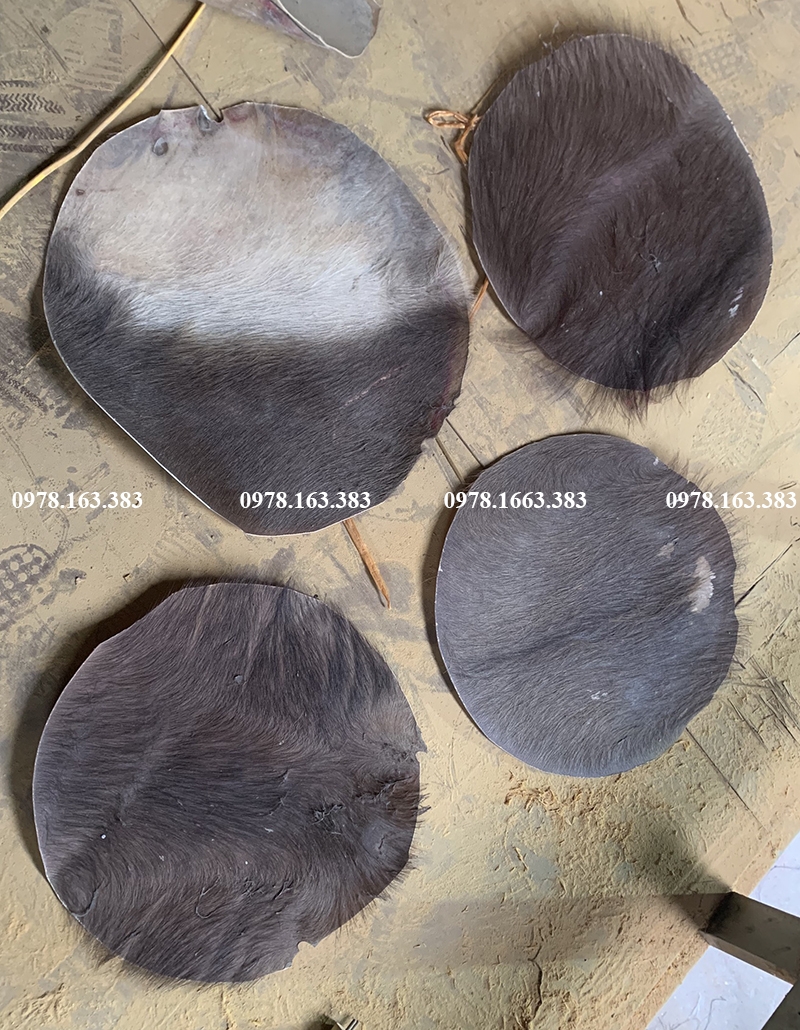 mặt trống làm bằng da trâu già