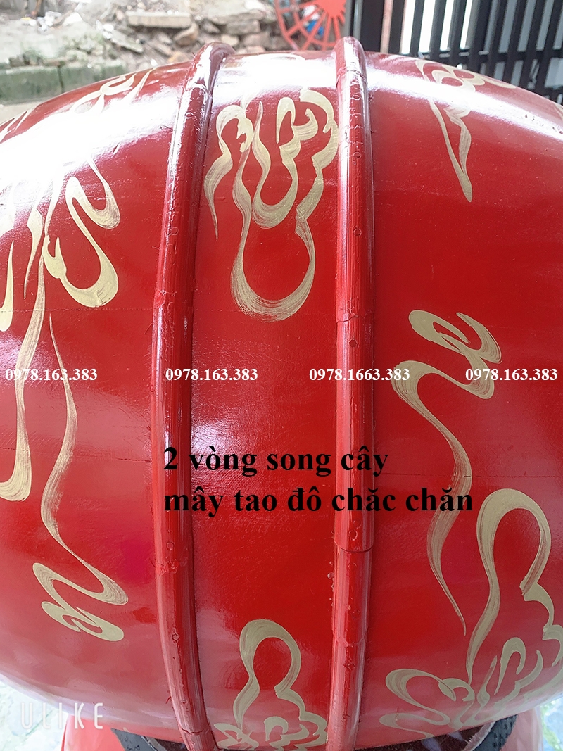 trống gỗ mít giá rẻ vẫn được sử dụng bằng 2 đai mây chắc chắn