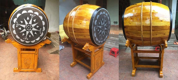 trống đình chùa để mộc