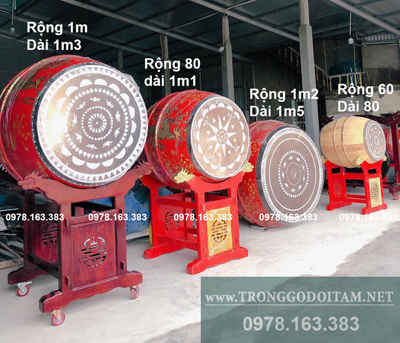 các loại trống gỗ dành cho đình chùa