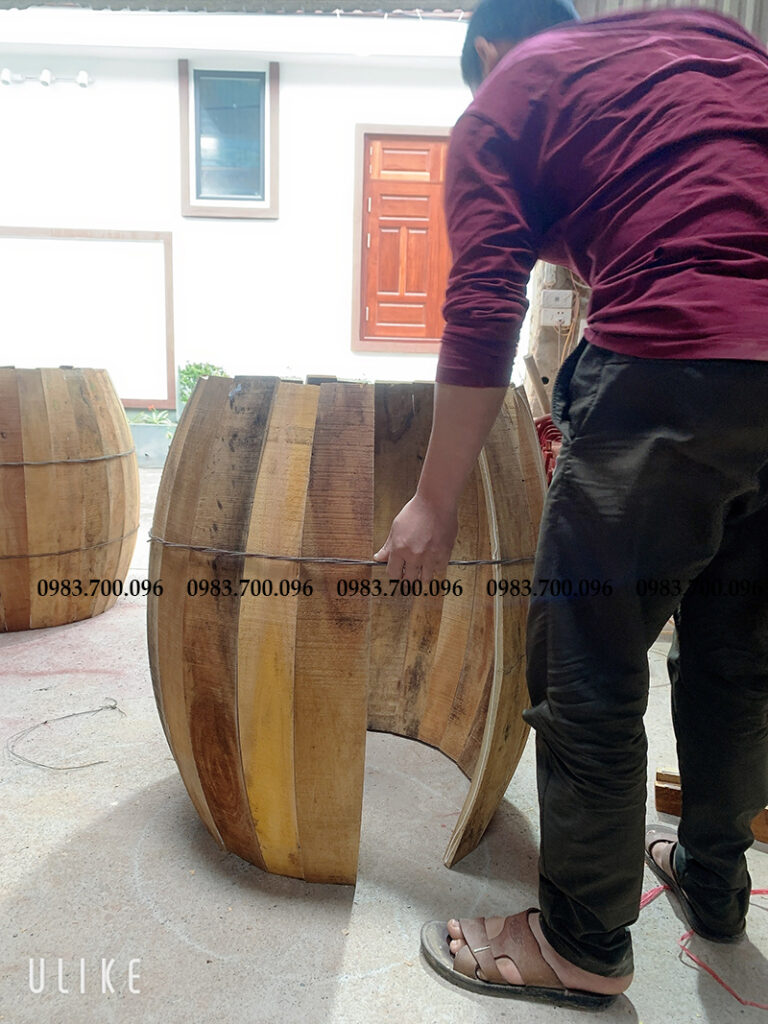 dựng thanh trống để ghép trống