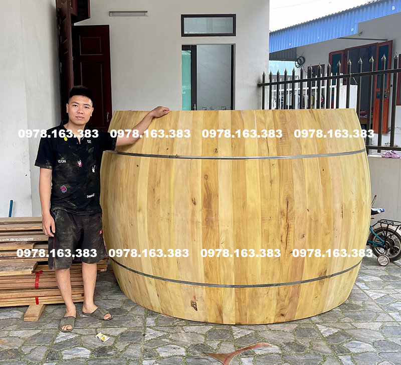 trống gỗ giáo sứ mặt 2m cao 1m5